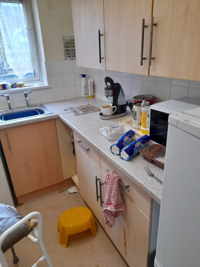 Client Kitchen before cleaning and tidying